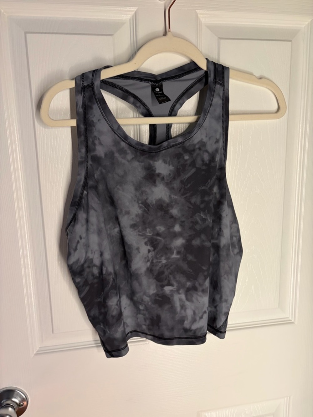 90 Degree By Reflex Gray Tie-Dye Racerback Tank